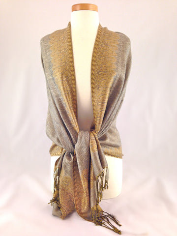 gold neutral pashmina