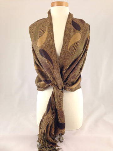 brown tan pattern pashmina