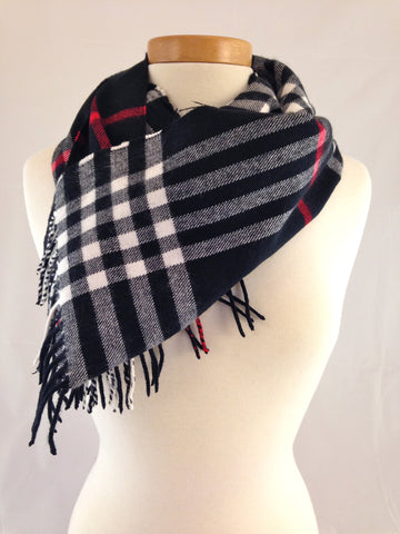 black red plaid scarf burberry