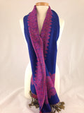 deep pink blue shawl pashmina