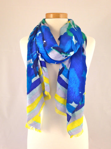 blue floral pashmina