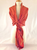 coral pink red shawl pashmina