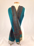 teal wrap shawl