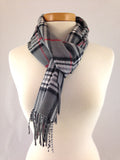 gray tartan plaid scarf