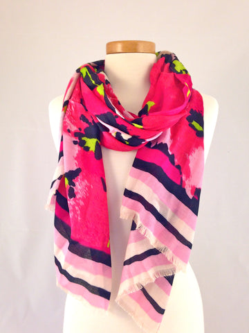 hot pink pattern scarf