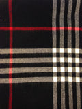 black red plaid pattern scarf