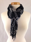 black white burberry plaid scarf