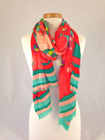 tropical pattern scarf